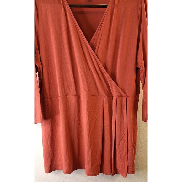 J JILL WEAREVER COLLECTION Wrap Front Baby Doll Top Women's Sz L Petite Bohemian - Picture 6 of 9